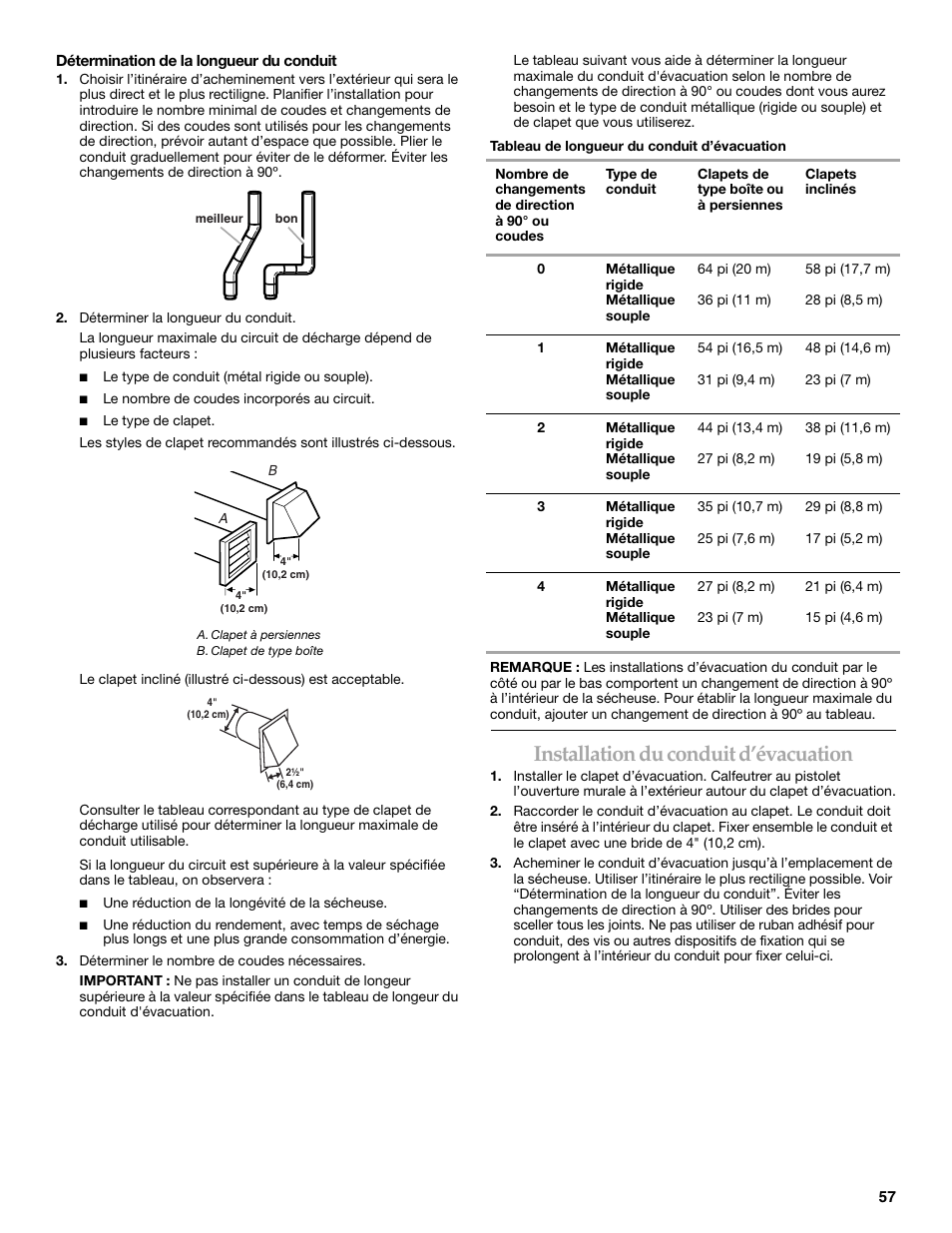 Installation du conduit d’évacuation | KITCHENAID KEHS01P User Manual | Page 57 / 72