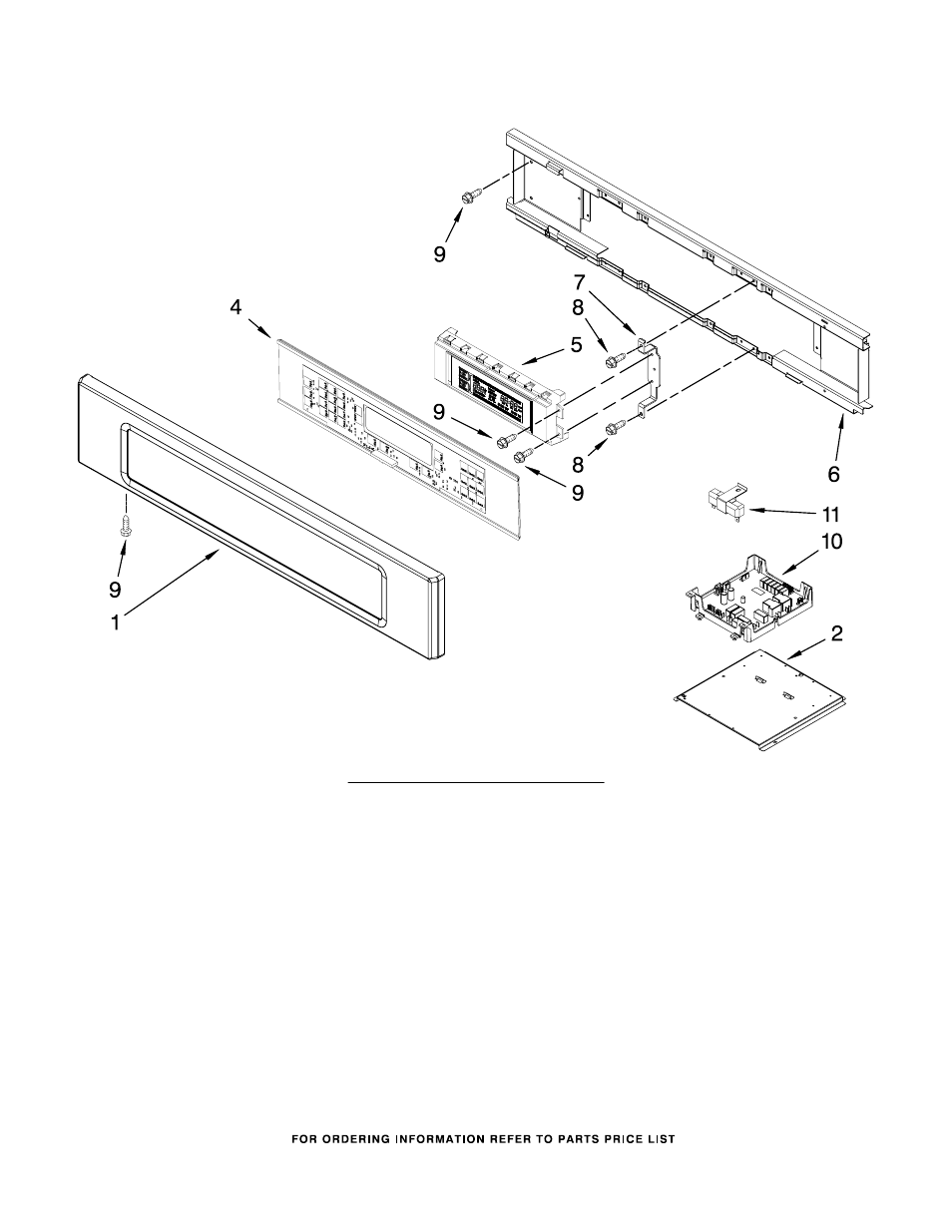 Control panel, Control panel parts | KITCHENAID KEBS107SSS04 User Manual | Page 3 / 7