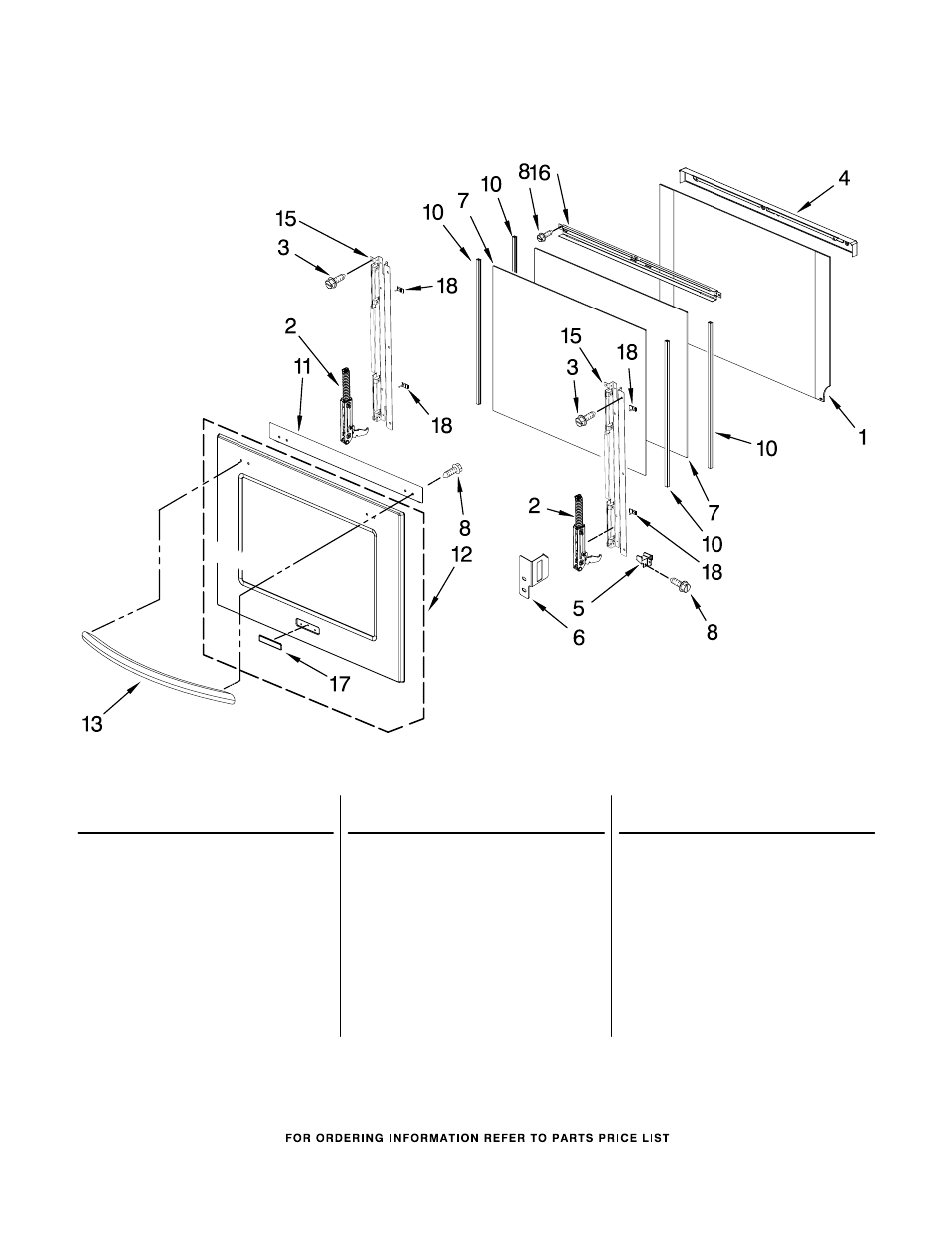 Oven door, Oven door parts | KITCHENAID KEBS107SSS04 User Manual | Page 4 / 7