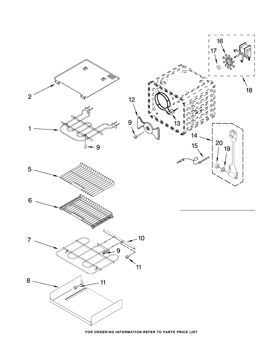 Internal oven, Internal oven parts | KITCHENAID KEBS107SSS04 User Manual | Page 5 / 7