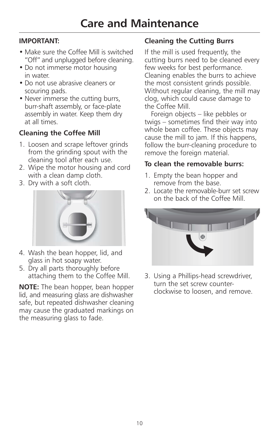 Care and maintenance | KITCHENAID A-9 User Manual | Page 12 / 16