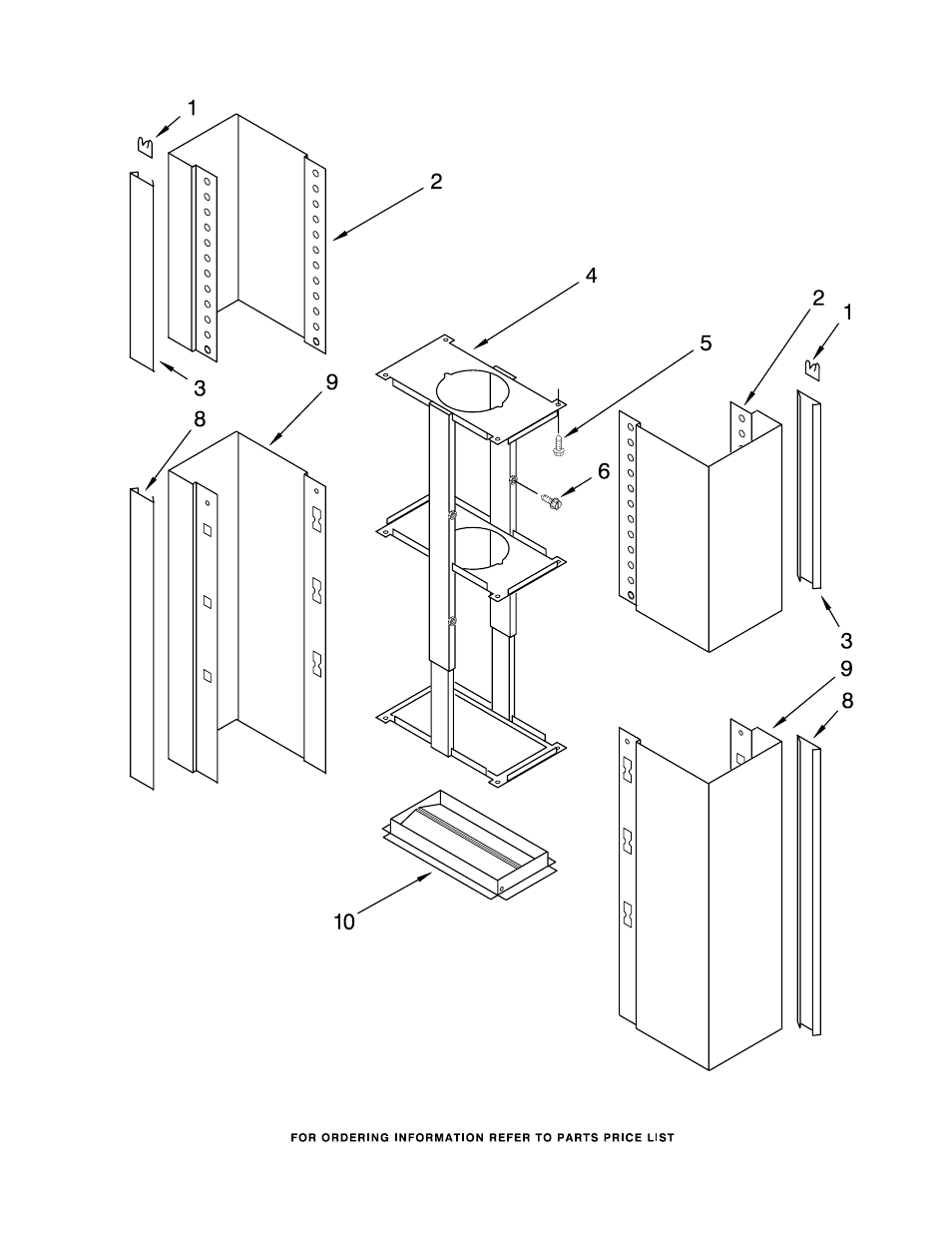 Chimney, Chimney parts | KITCHENAID KICU265HWH1 User Manual | Page 3 / 4