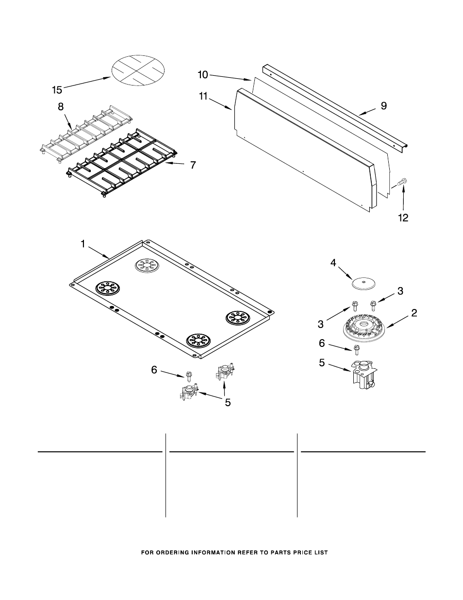 Cooktop, Cooktop parts | KITCHENAID KDRP407HSS12 User Manual | Page 7 / 10
