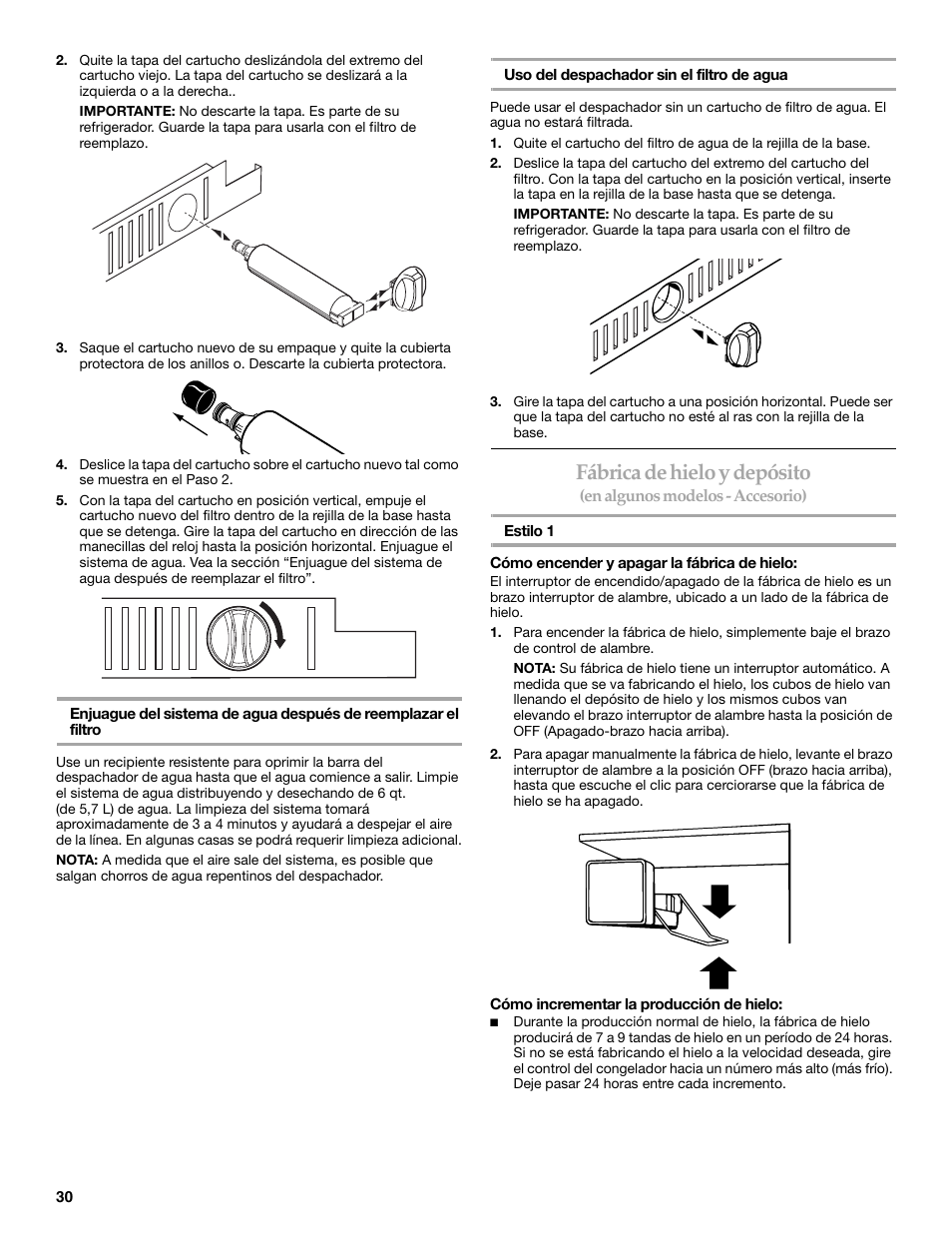 Fábrica de hielo y depósito | KITCHENAID BUILT-IN REFRIGERATOR User Manual | Page 30 / 64