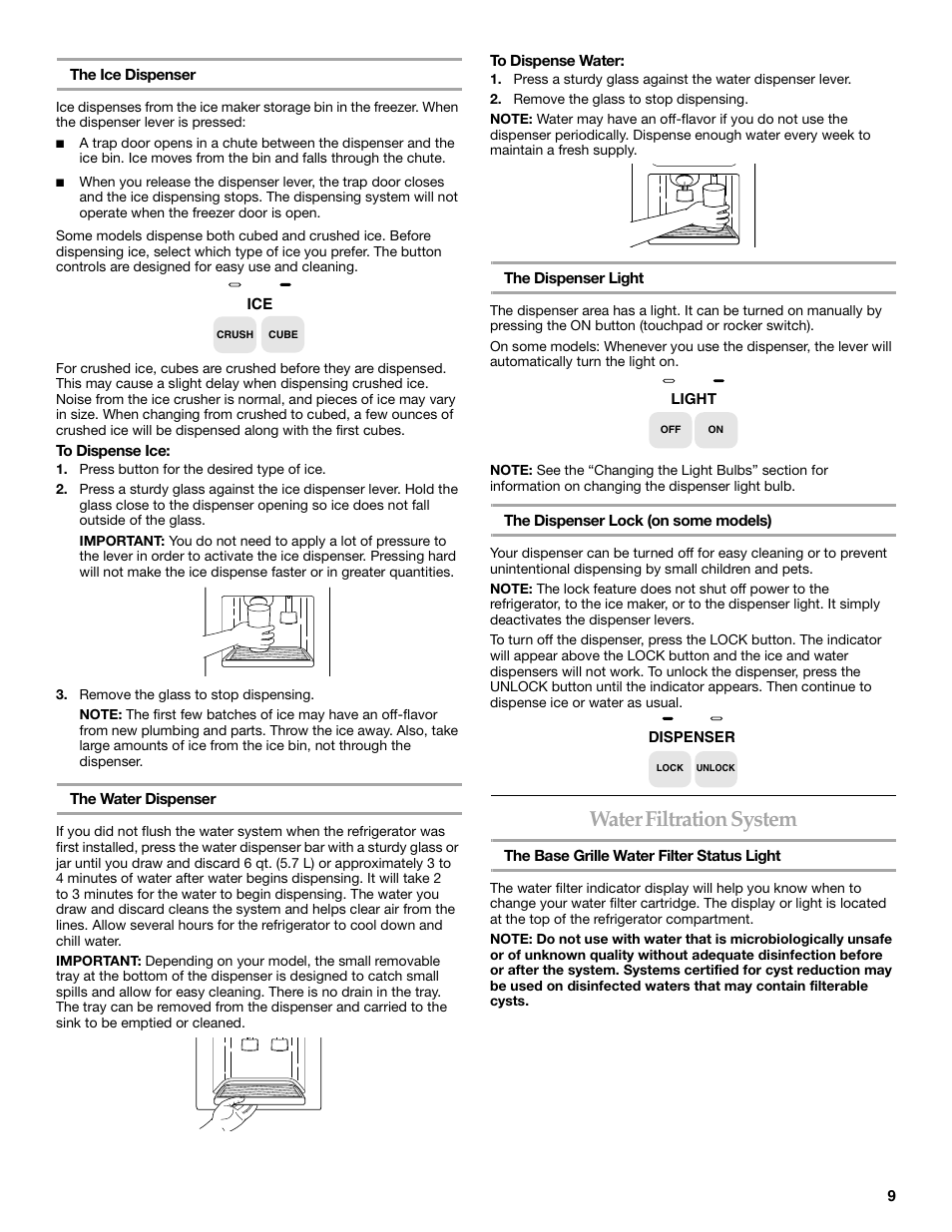 Water filtration system | KITCHENAID BUILT-IN REFRIGERATOR User Manual | Page 9 / 64