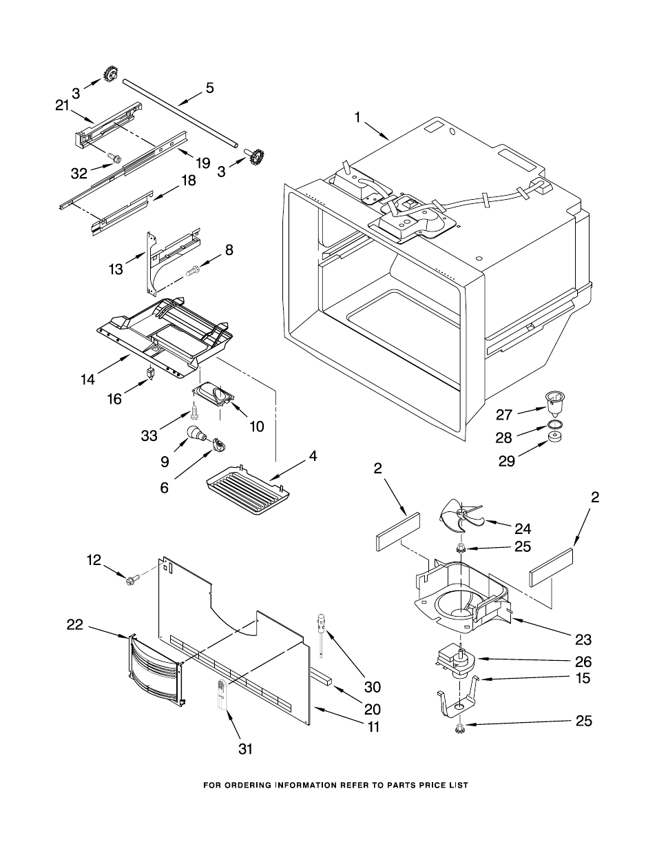 Freezer liner, Freezer liner parts | KITCHENAID KBFL25ETWH00 User Manual | Page 3 / 15