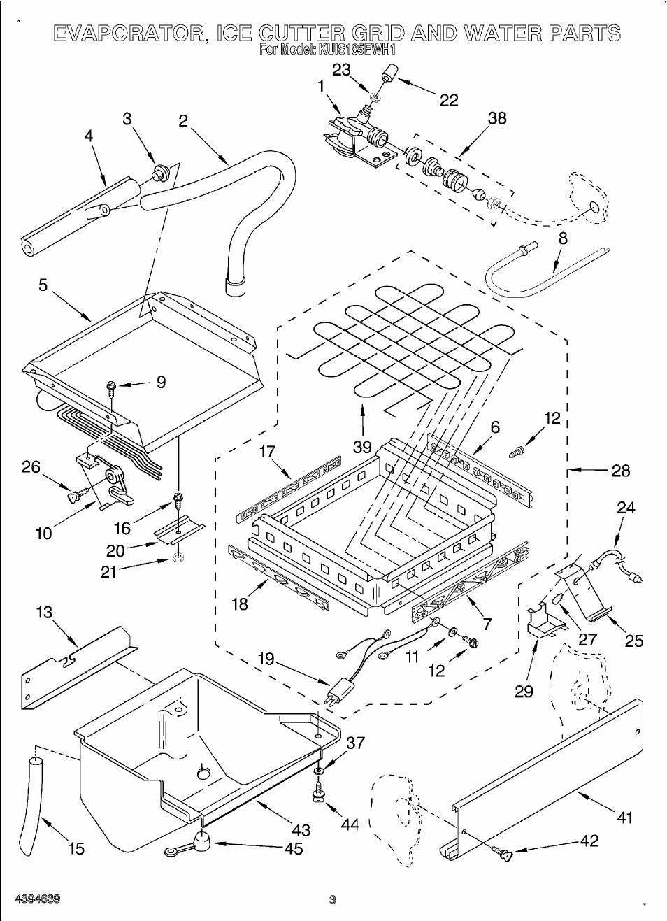 Evaporator, ice cutter grid and water | KITCHENAID KUIS185EWH1 User Manual | Page 4 / 11