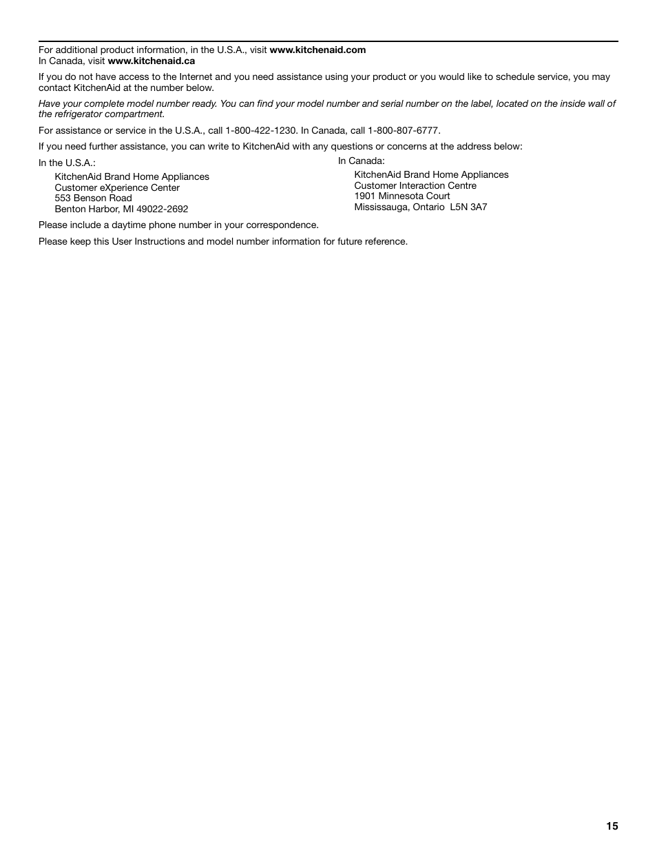 KITCHENAID T2RFWG2 User Manual | Page 15 / 46