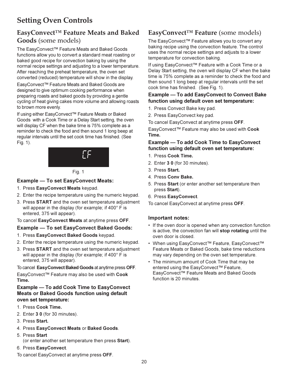 Setting oven controls | KITCHENAID ARCHITECT KERS206X User Manual | Page 20 / 36