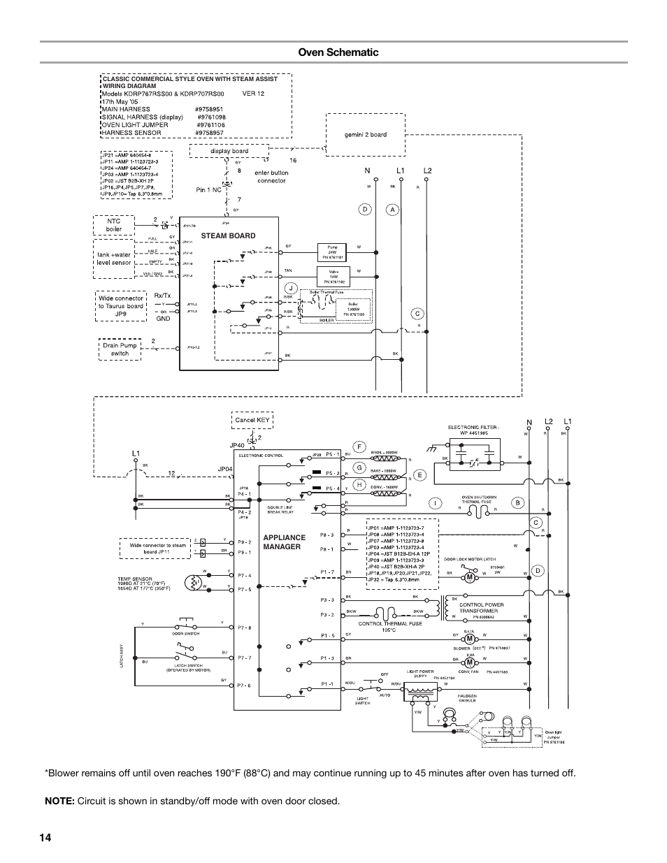 14 oven schematic | KITCHENAID Cooktop User Manual | Page 14 / 16
