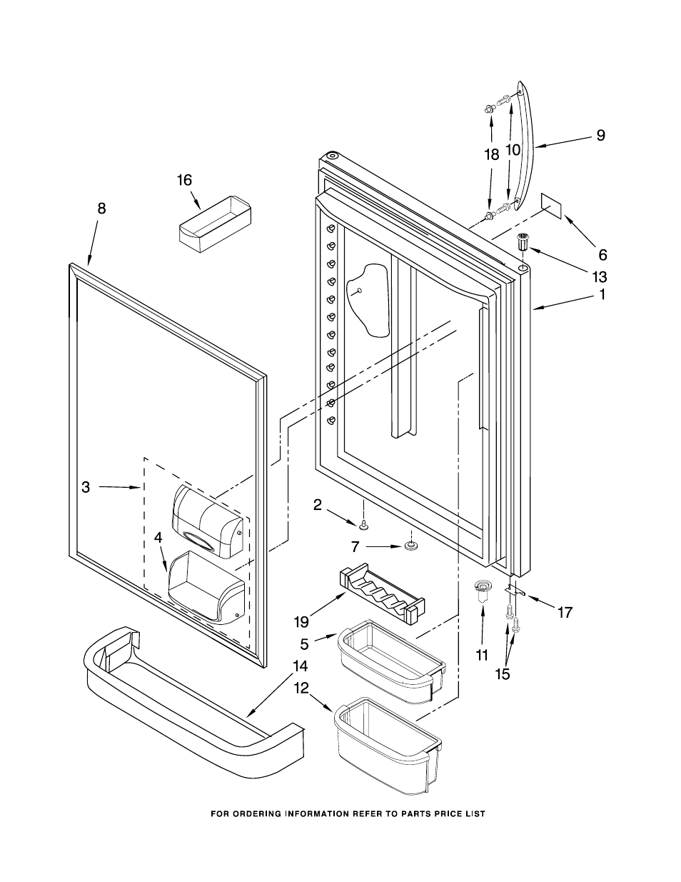 Refrigerator door, Refrigerator door parts | KITCHENAID KBLS20ETSS11 User Manual | Page 7 / 17