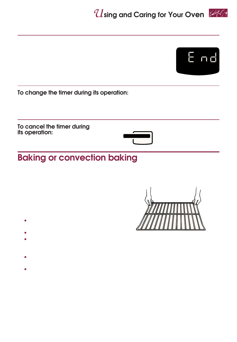 Baking or convection baking, Oven, Sing and | Aring for | KITCHENAID YKGRT507 User Manual | Page 31 / 71