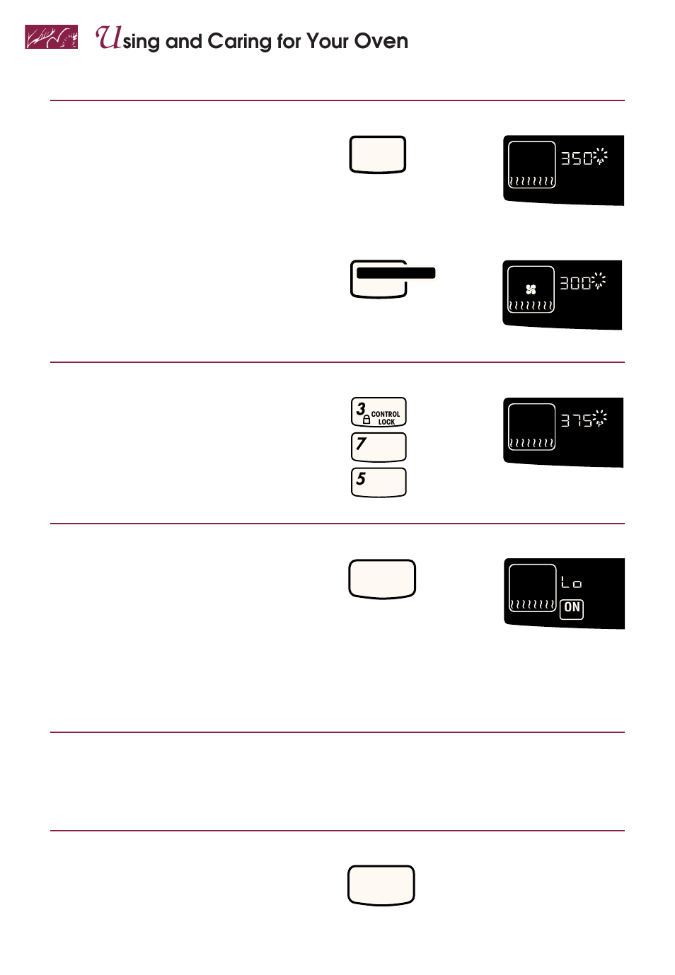 Oven, Sing and, Aring for | Preheat oven, Put food in oven, After cooking, turn off oven | KITCHENAID YKGRT507 User Manual | Page 32 / 71