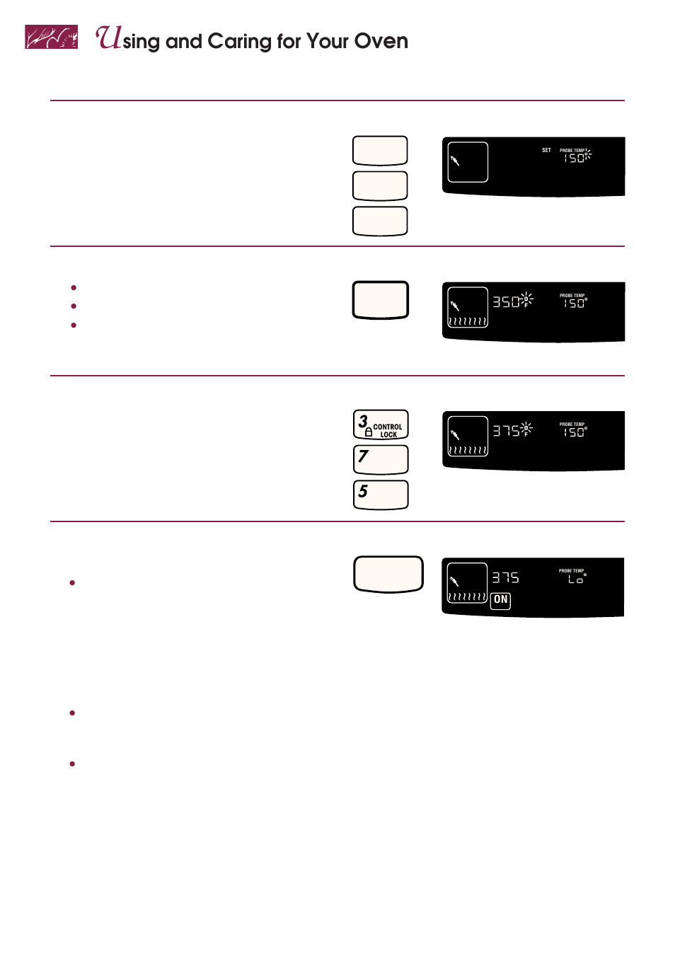 Oven, Sing and, Aring for | Set temperature (optional), Choose cook setting, Start oven, 40 press you see, Press you see, Bake, • convection bake, or • convection roast, Start | KITCHENAID YKGRT507 User Manual | Page 40 / 71