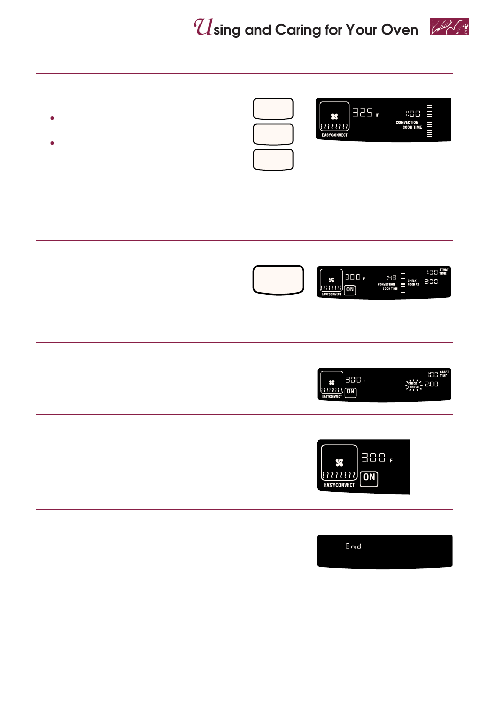 Sing and, Aring for, Enter standard cook time | Start oven, When stop time is reached (delayed cooking only), Start, You see, Press you see | KITCHENAID YKGRT507 User Manual | Page 45 / 71