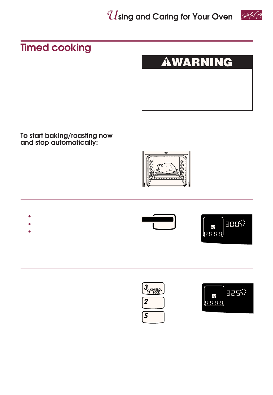 Timed cooking, Wwarning, Sing and | Aring for | KITCHENAID YKGRT507 User Manual | Page 51 / 71