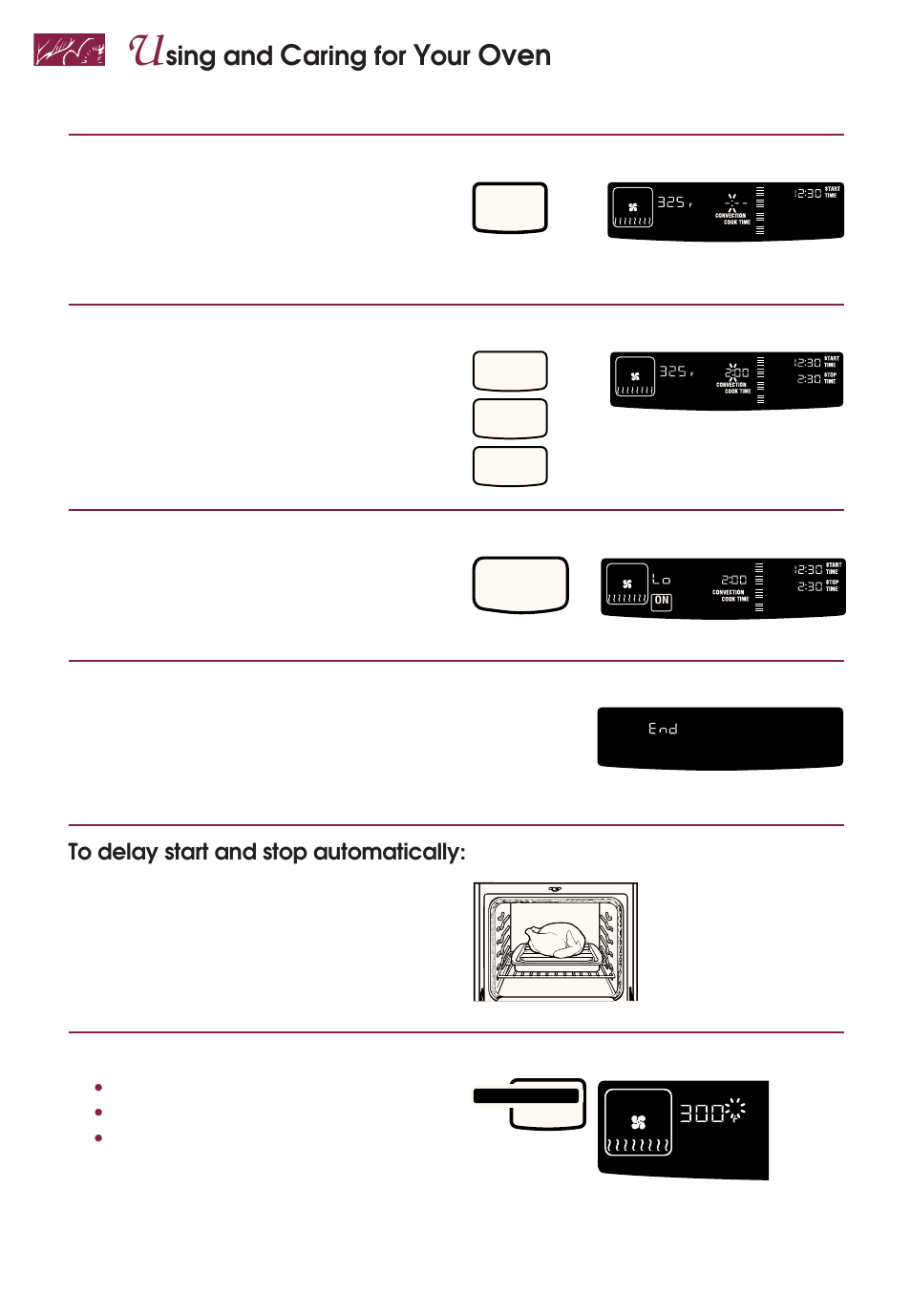 Oven, Sing and, Aring for | When baking/roasting is done, Choose cook setting, Start, Bake, • convection bake, or • convection roast, Press you see, You see, Cook time is displayed) | KITCHENAID YKGRT507 User Manual | Page 52 / 71