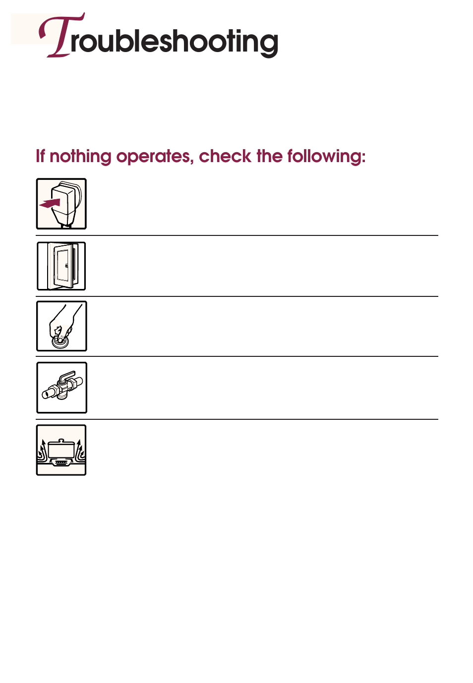 Troubleshooting, Roubleshooting | KITCHENAID YKGRT507 User Manual | Page 64 / 71