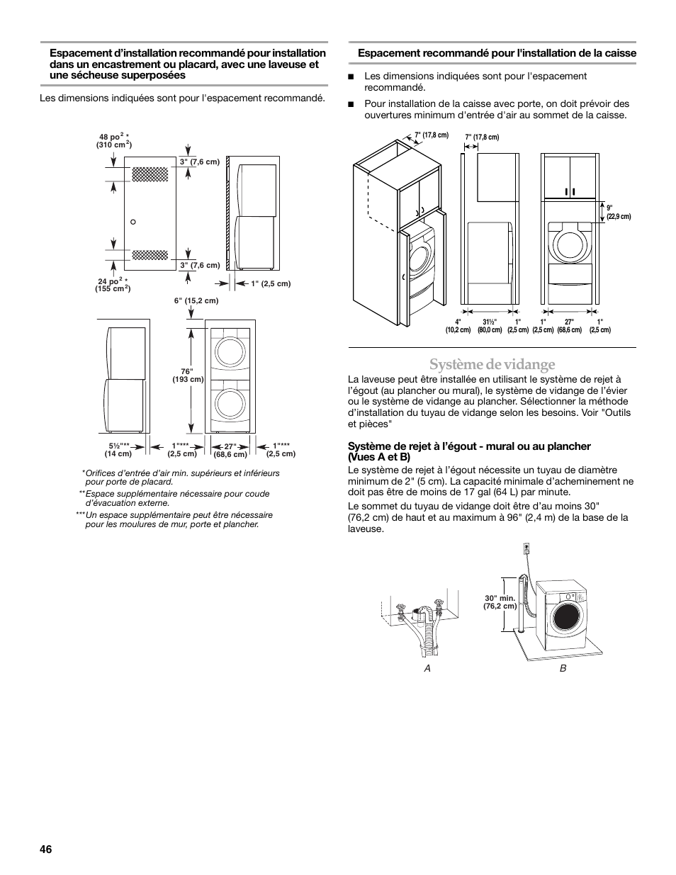 Système de vidange | KITCHENAID FRONT-LOADING AUTOMATIC WASHER User Manual | Page 46 / 64