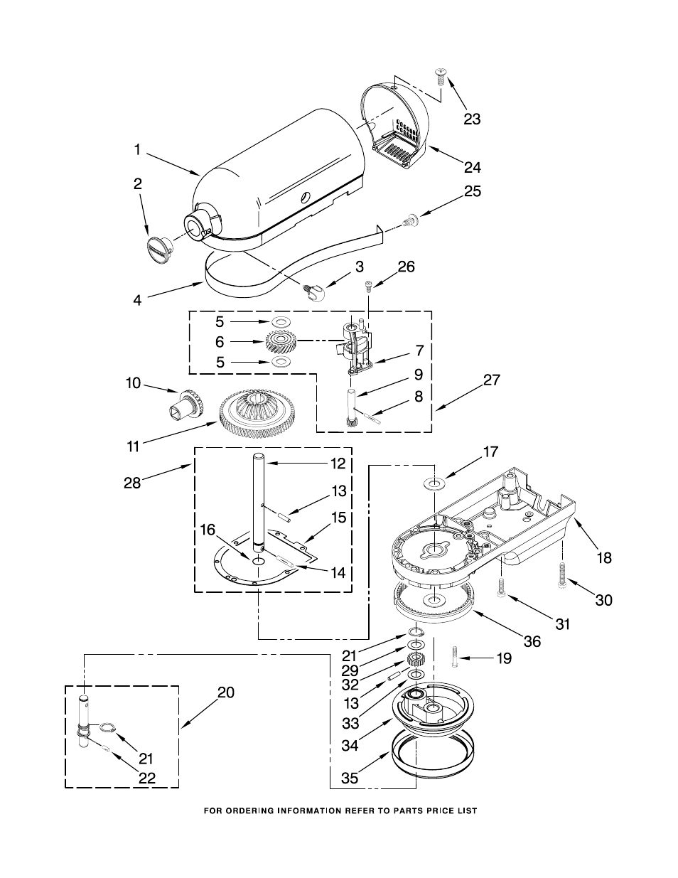 Case, gearing and planetary unit | KITCHENAID KSM450ER0 User Manual | Page 4 / 10