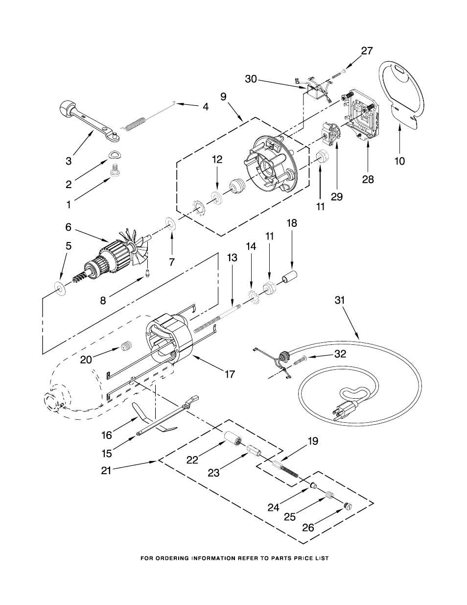 Motor and control, Motor and control parts | KITCHENAID KSM450ER0 User Manual | Page 6 / 10