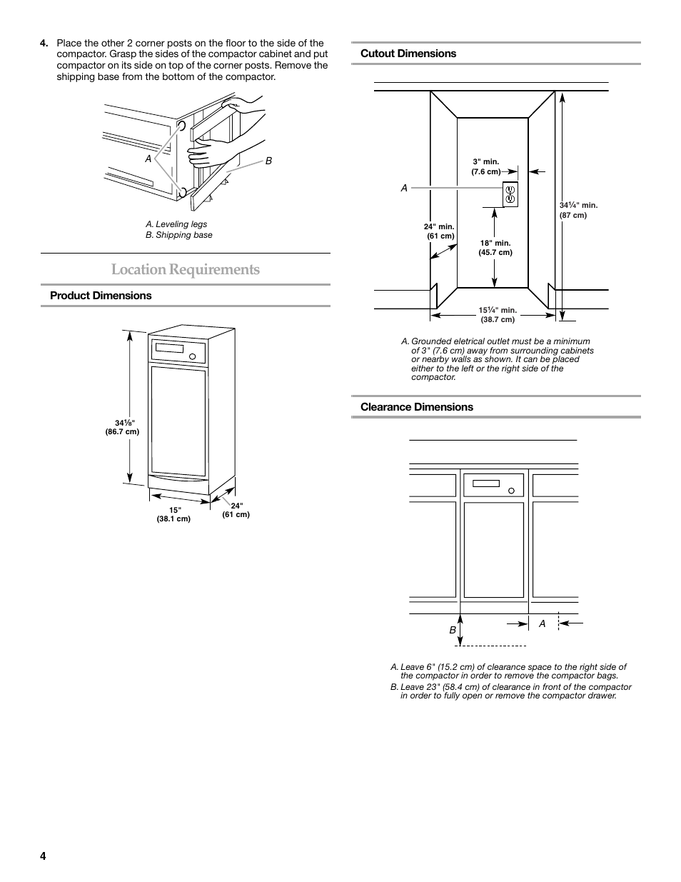 Location requirements | KITCHENAID 9872215B User Manual | Page 4 / 12