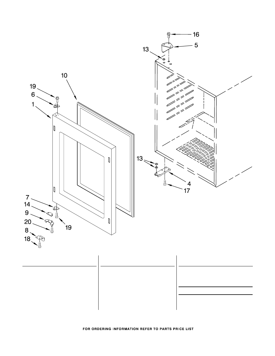 Door, Door parts, For models: kbco24lsbx00 (black cabinet) | KITCHENAID KBCO24LSBX00 User Manual | Page 4 / 5