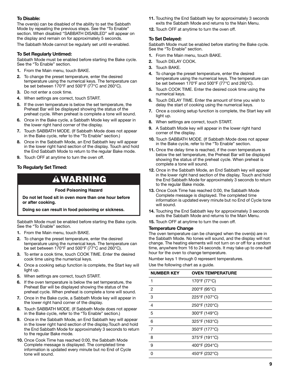 Warning | KITCHENAID KEHU309 User Manual | Page 9 / 32