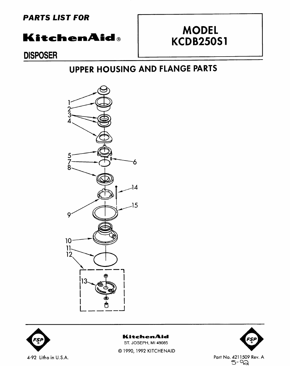 KITCHENAID KCDB250S1 User Manual | 4 pages