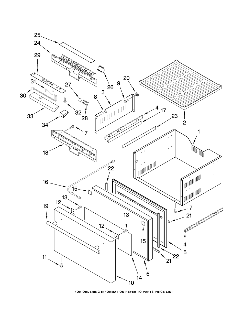 Upper drawer, Upper drawer parts | KITCHENAID W10233586 User Manual | Page 5 / 10