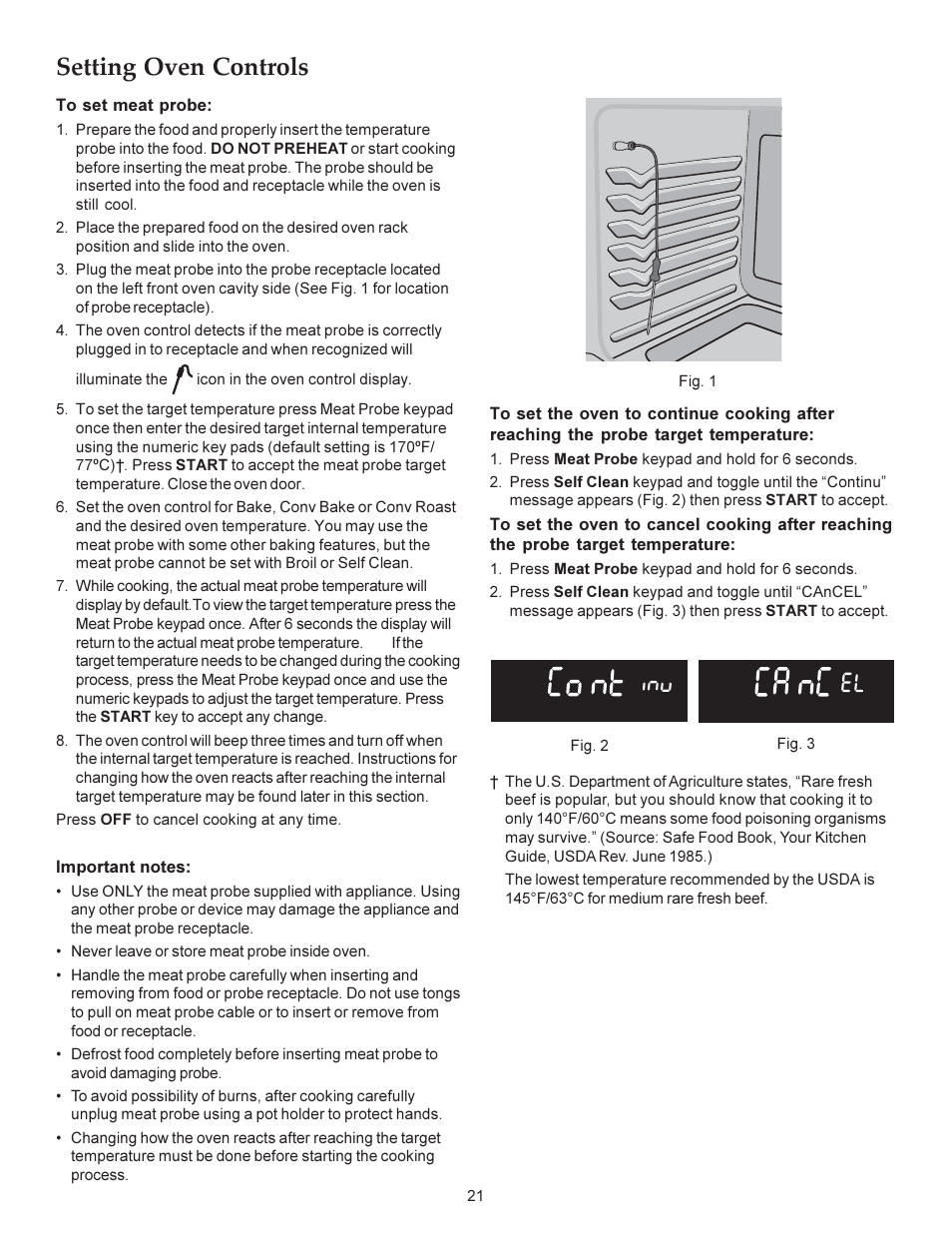 Setting oven controls | KITCHENAID ARCHITECT KERS308X User Manual | Page 21 / 36