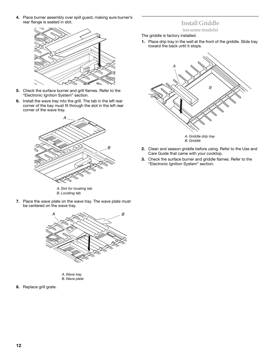 Install griddle | KITCHENAID W10044930B User Manual | Page 12 / 16