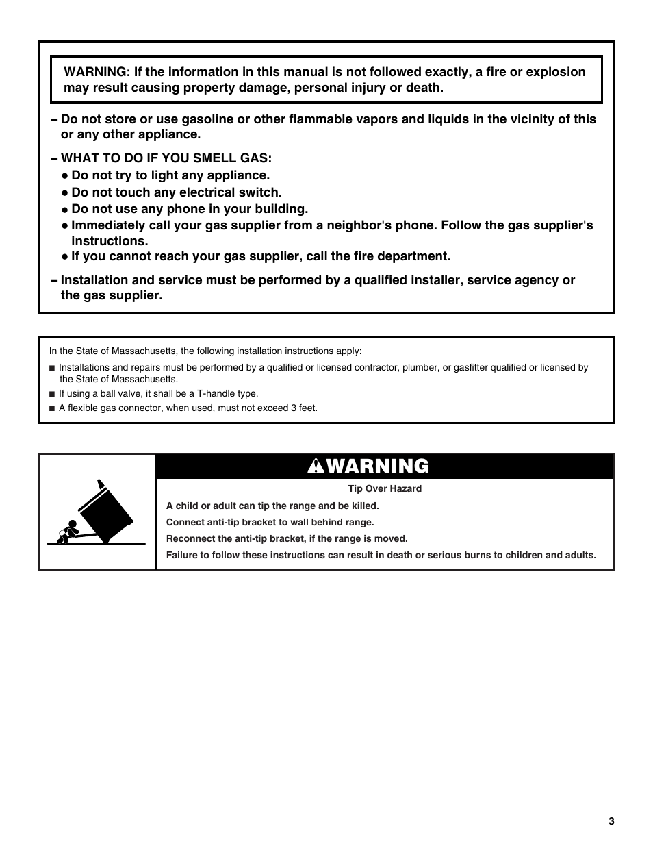 Warning | KITCHENAID W10044930B User Manual | Page 3 / 16