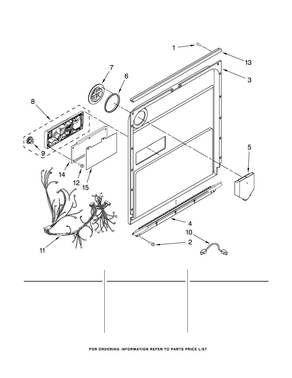 Door and latch, Door and latch parts, For model: kude70fvss1 (stainless) | KITCHENAID KUDE70FVSS1 User Manual | Page 3 / 15