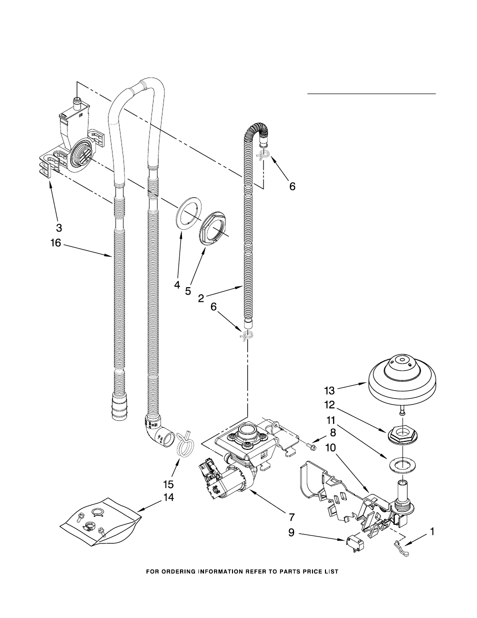 Fill, drain and overfill, Fill, drain and overfill parts, For model: kude70fvss1 (stainless) | KITCHENAID KUDE70FVSS1 User Manual | Page 4 / 15