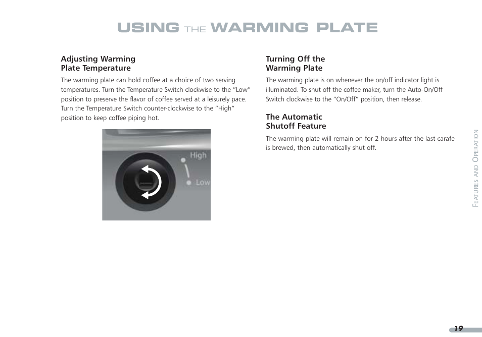 Using, Warming plate | KITCHENAID KPCM050 User Manual | Page 21 / 39