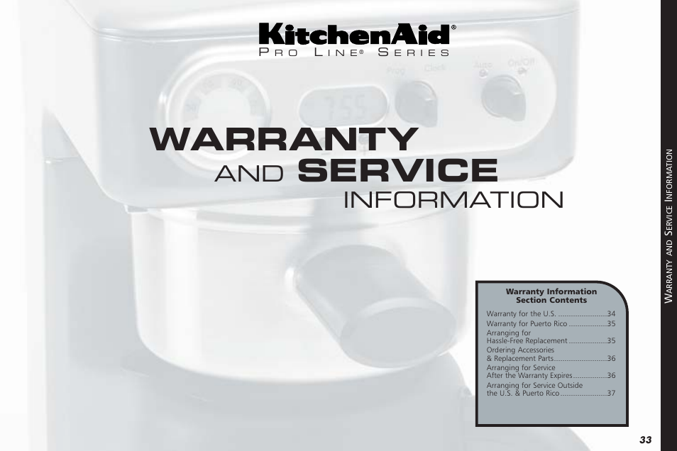 Warranty, Service, Information | KITCHENAID KPCM050 User Manual | Page 35 / 39