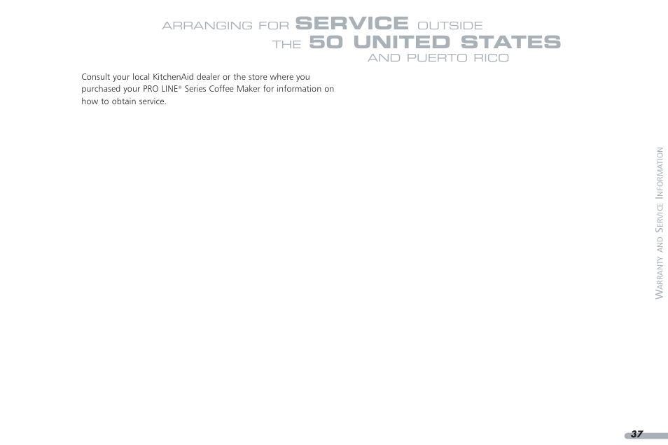 Service, 50 united states | KITCHENAID KPCM050 User Manual | Page 39 / 39