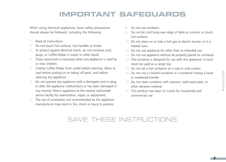 Important safeguards, Save these instructions | KITCHENAID KPCM050 User Manual | Page 7 / 39