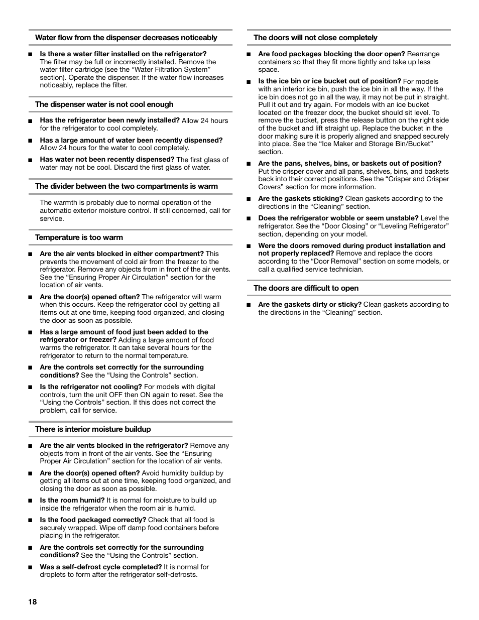 KITCHENAID SIDE BY SIDE BUILT-IN REFRIGERATOR User Manual | Page 18 / 68