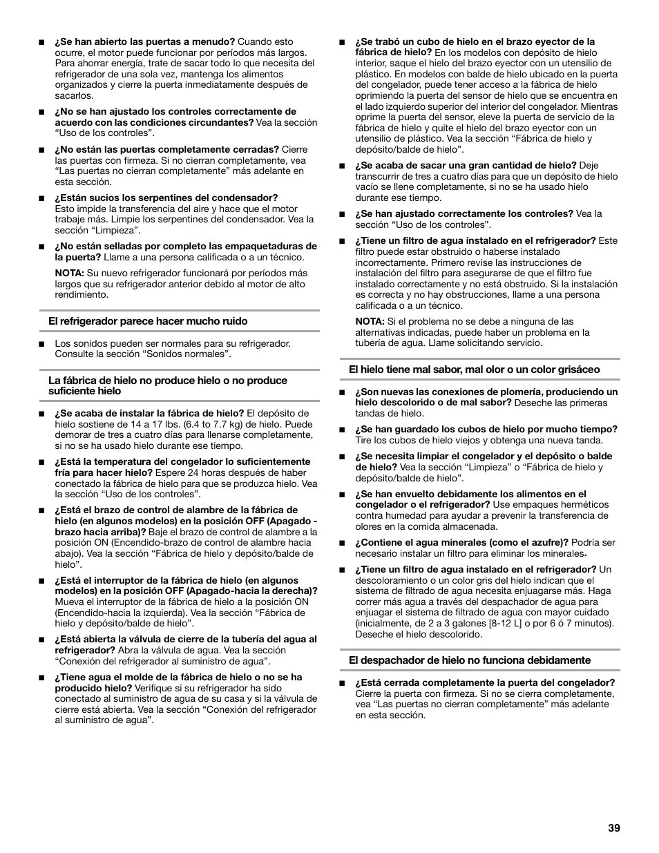 KITCHENAID SIDE BY SIDE BUILT-IN REFRIGERATOR User Manual | Page 39 / 68