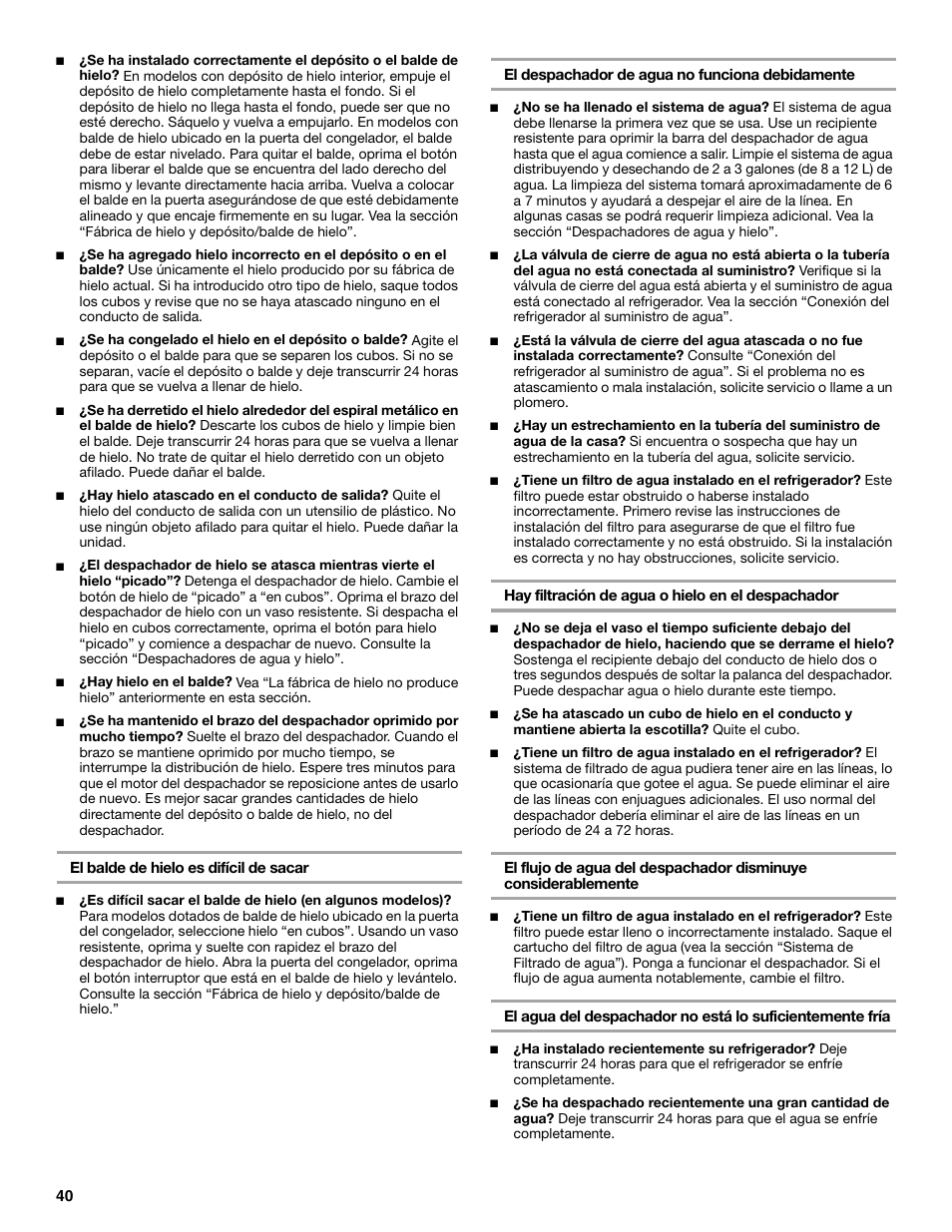 KITCHENAID SIDE BY SIDE BUILT-IN REFRIGERATOR User Manual | Page 40 / 68