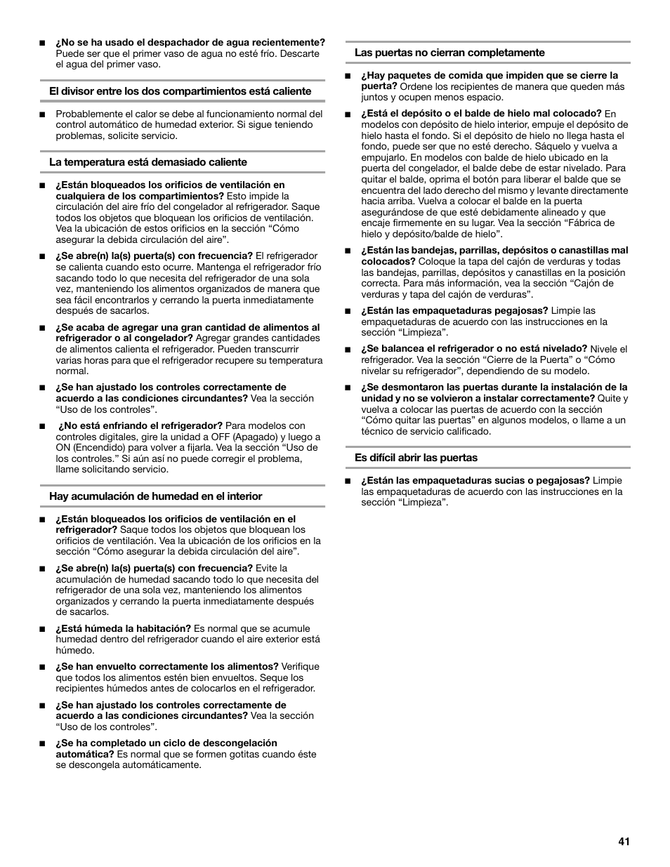 KITCHENAID SIDE BY SIDE BUILT-IN REFRIGERATOR User Manual | Page 41 / 68