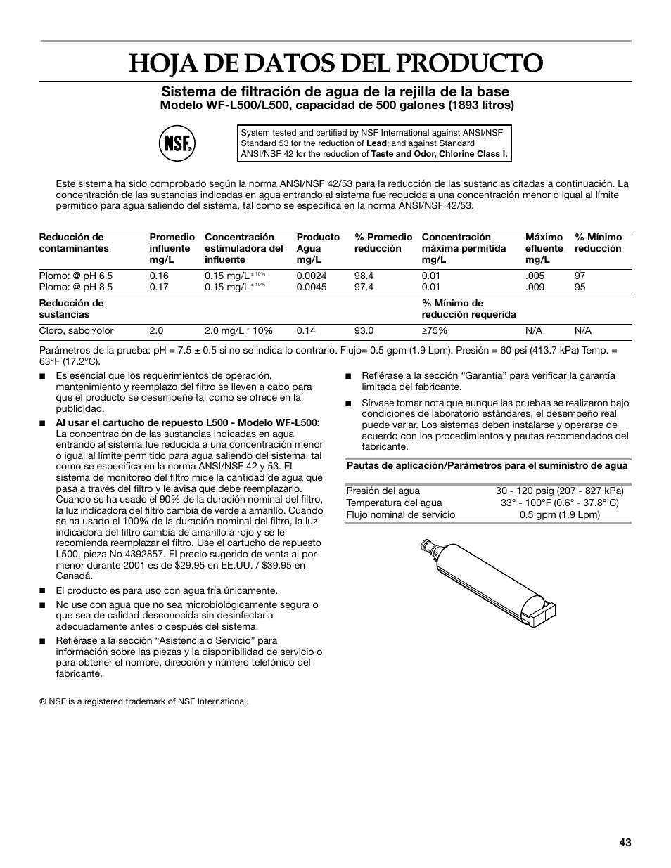 Hoja de datos del producto | KITCHENAID SIDE BY SIDE BUILT-IN REFRIGERATOR User Manual | Page 43 / 68