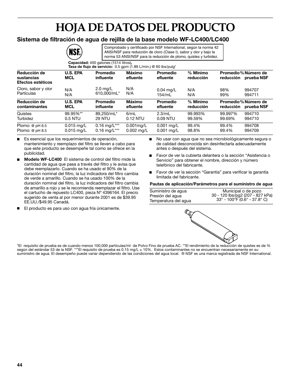 Hoja de datos del producto | KITCHENAID SIDE BY SIDE BUILT-IN REFRIGERATOR User Manual | Page 44 / 68