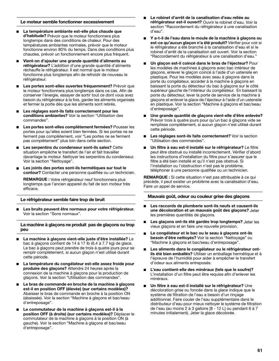 KITCHENAID SIDE BY SIDE BUILT-IN REFRIGERATOR User Manual | Page 61 / 68