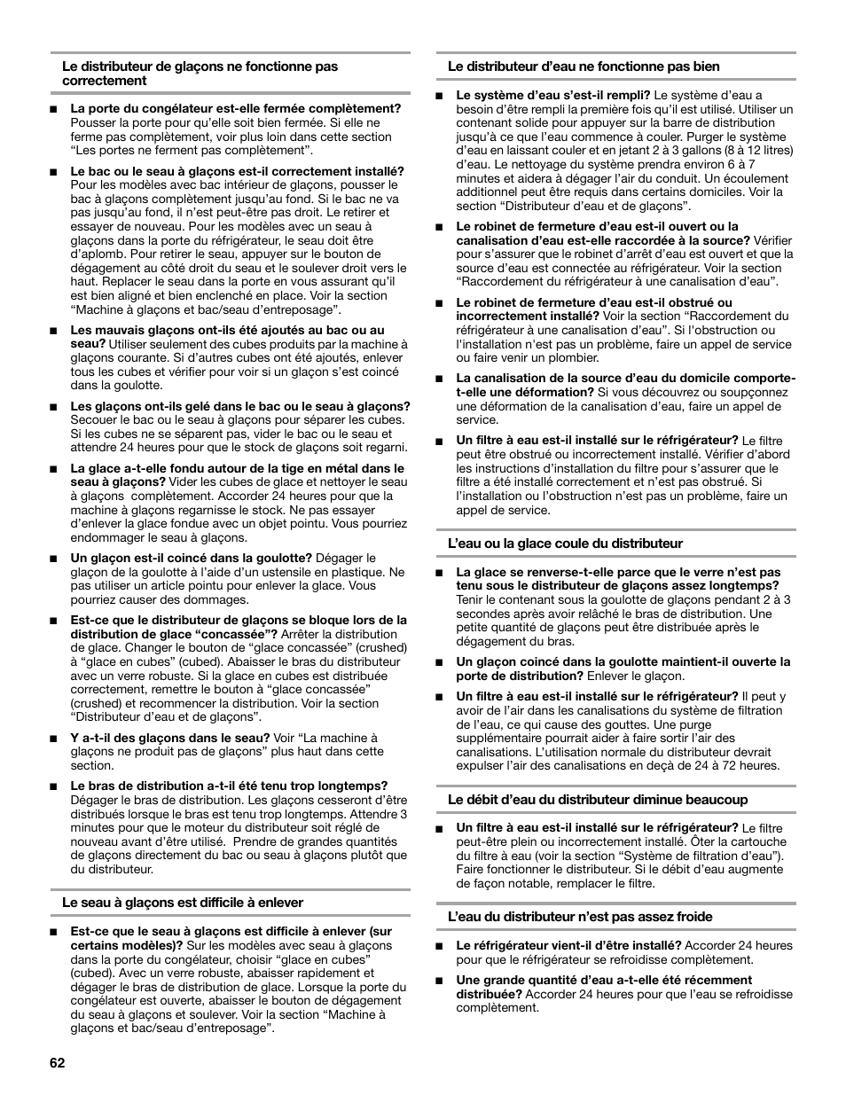 KITCHENAID SIDE BY SIDE BUILT-IN REFRIGERATOR User Manual | Page 62 / 68