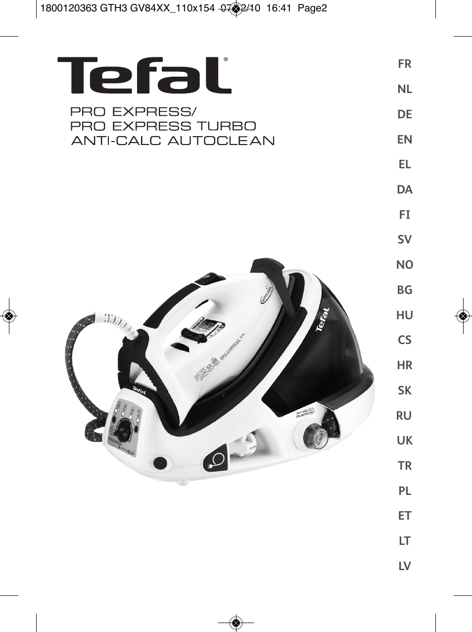 Tefal GV 8460E0 User Manual | Page 2 / 132