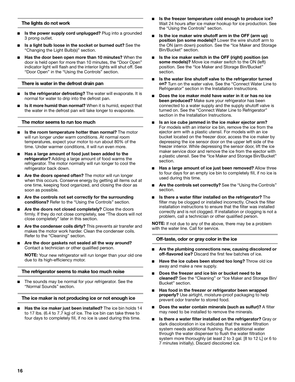 KITCHENAID Side-by-Side Referigerator User Manual | Page 16 / 64