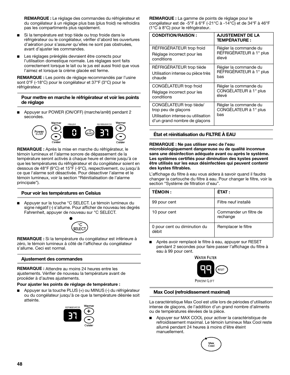 KITCHENAID Side-by-Side Referigerator User Manual | Page 48 / 64